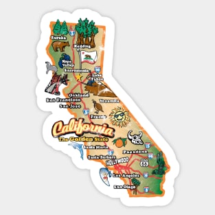 Vintage California State Map (Distressed) Sticker